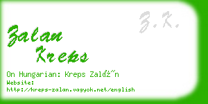 zalan kreps business card